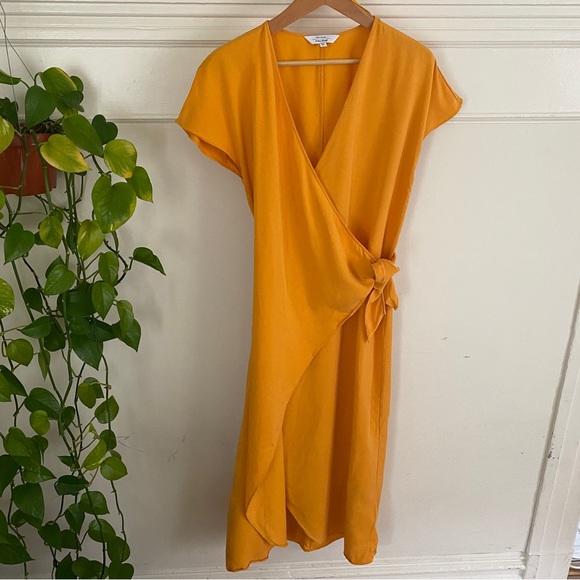 & Other Stories Midi Dress- Gold/ Yellow- Size 8 - Picture 2 of 6